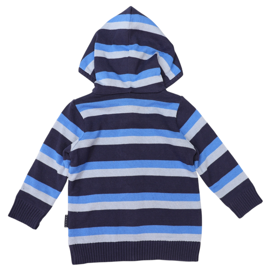 Lined Knit Jacket Blue Stripe