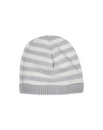 Striped Knit Beanie Baby Grey & White