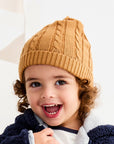Cable Knit Beanie Mustard