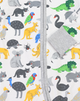 Australian Animal Zip Onesie Grey