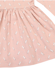 Unicorn Print Cotton Dress Dusty Pink