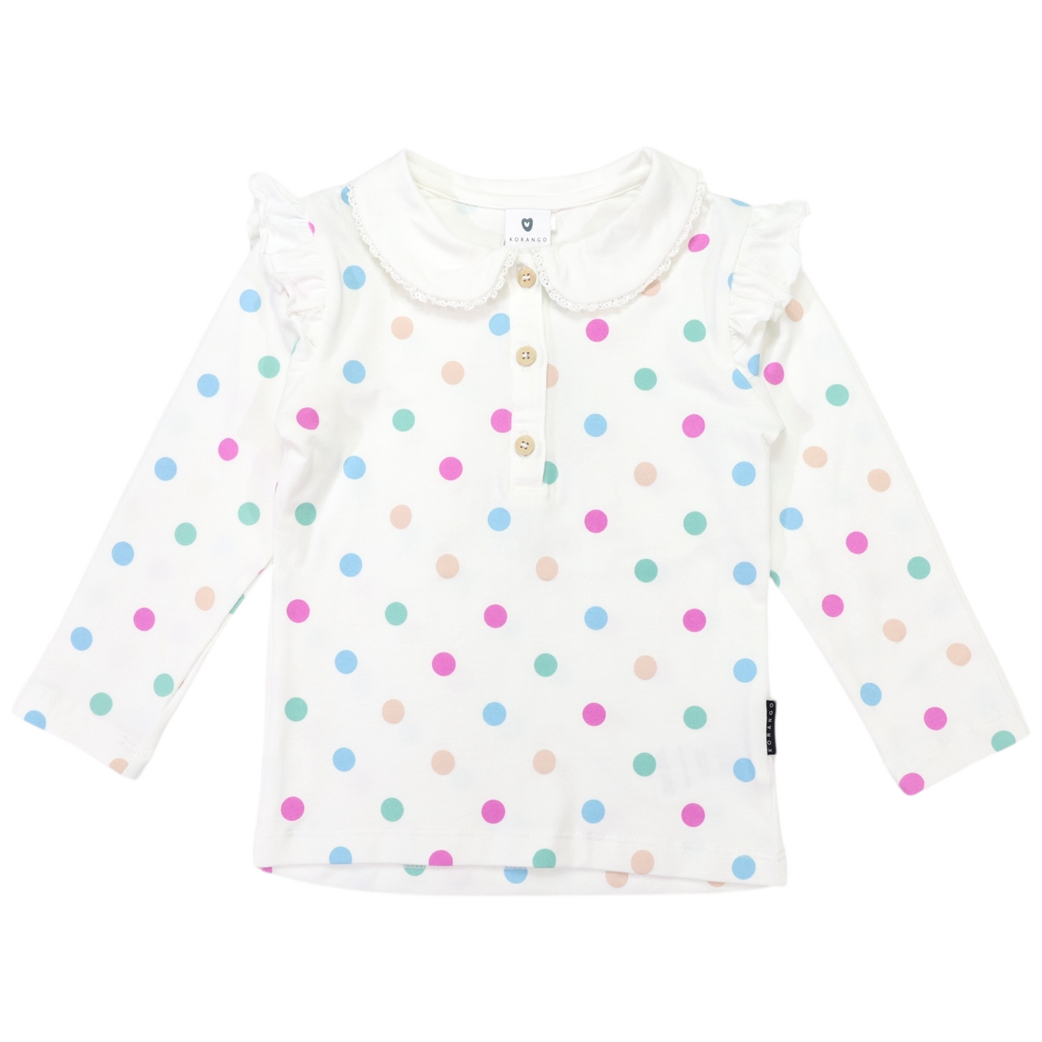 Collared Frill Top Beige