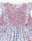 Floral Smocked Dress Blue