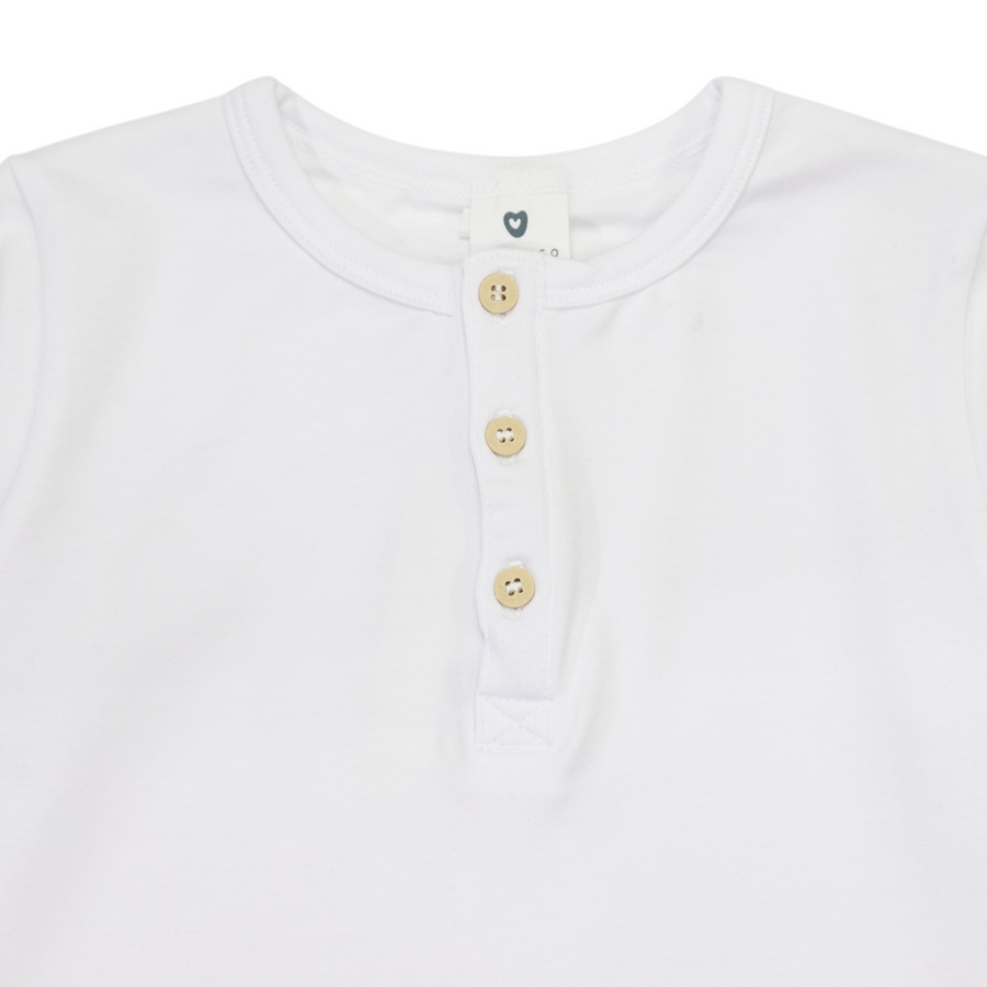 Essential Henley Tee White