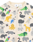 Australian Animal Zip Onesie Beige