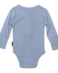 Cotton Modal Henley Bodysuit Dusty Blue
