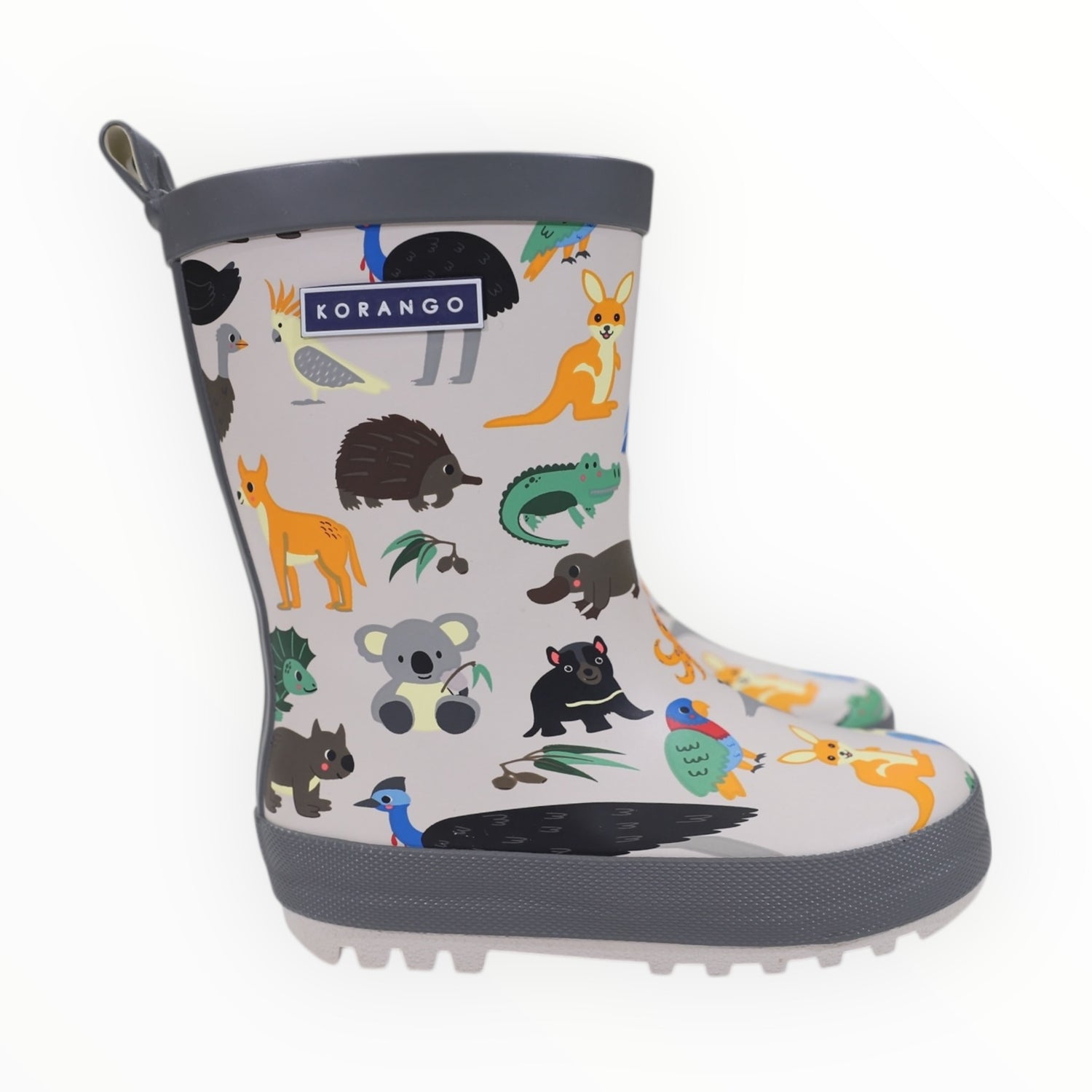 Australian Animal Printed Gumboot Grey