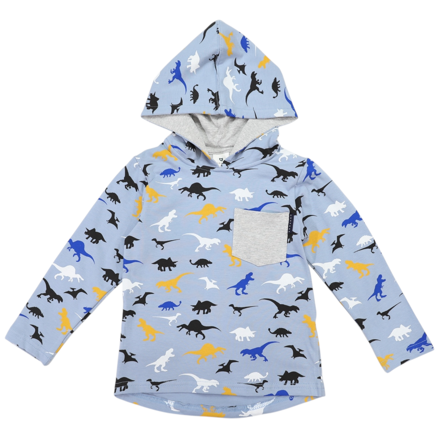 Hooded Dino Top Blue