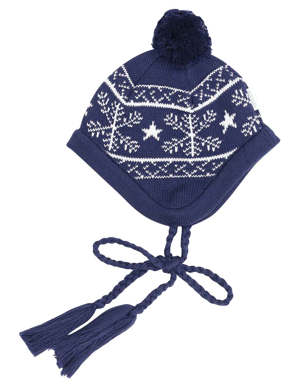 Snowflake Knit Beanie Navy