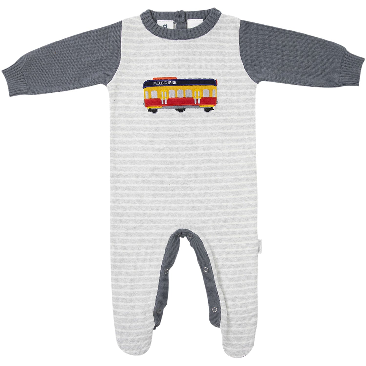 Tram Knit Romper Grey