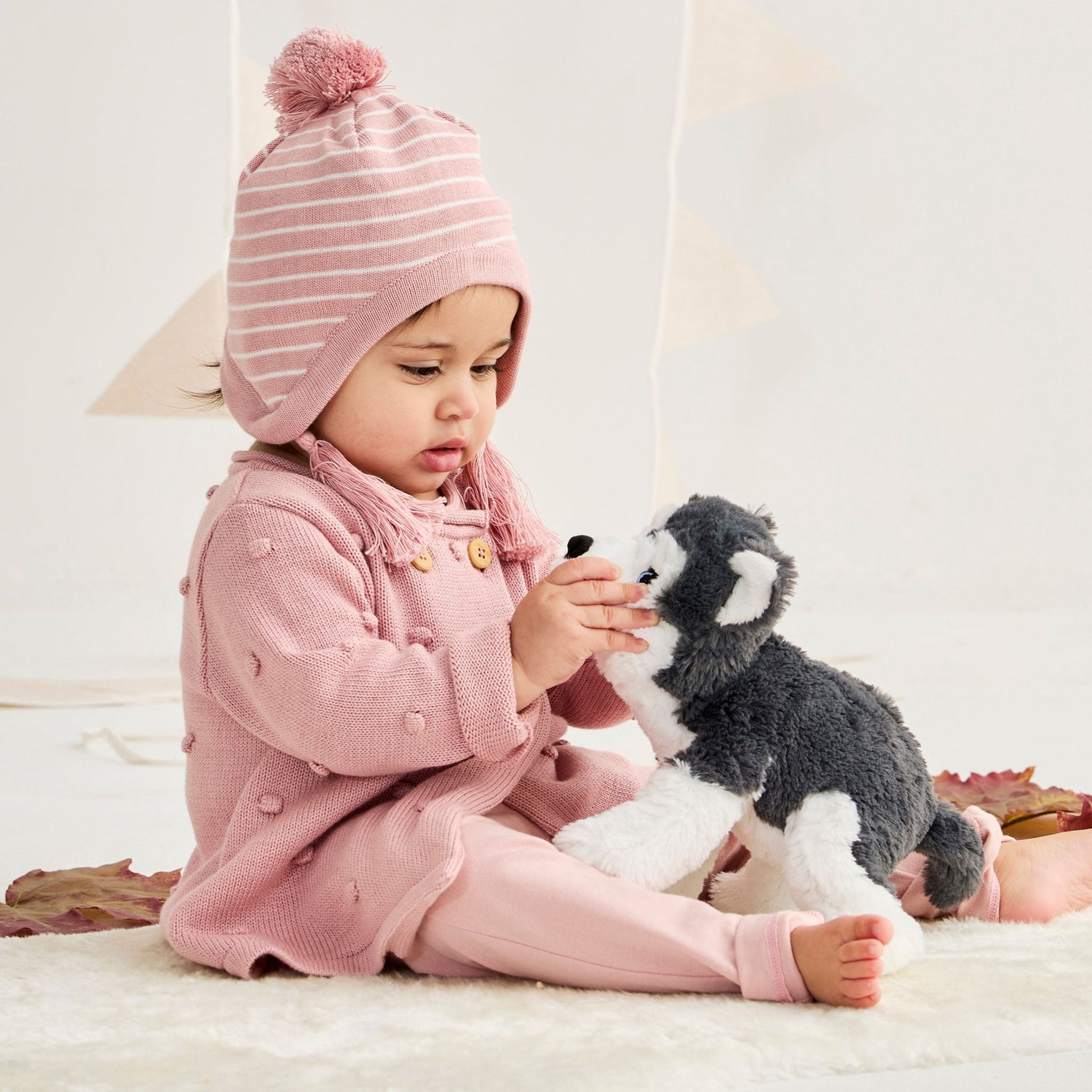 Polkadot Knit Jacket Pink