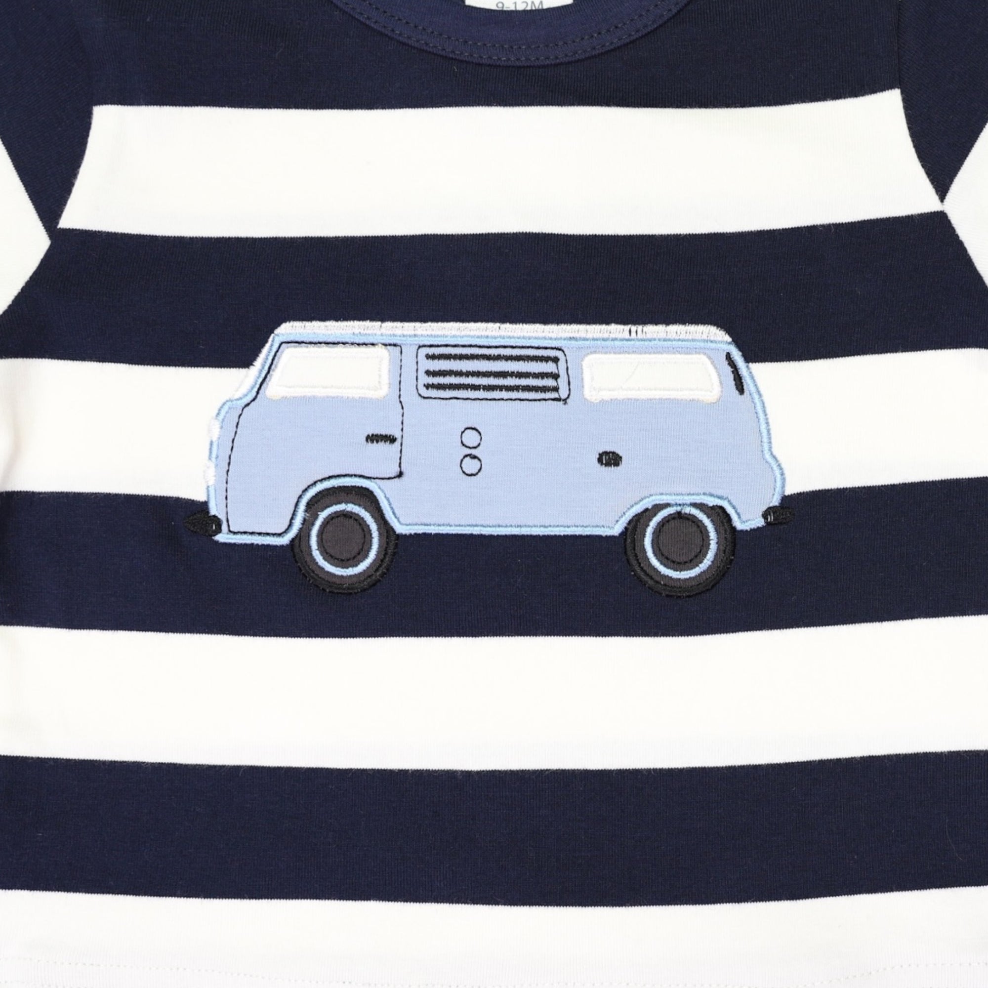 Kombi Van Short Sleeve Romper Navy Stripe