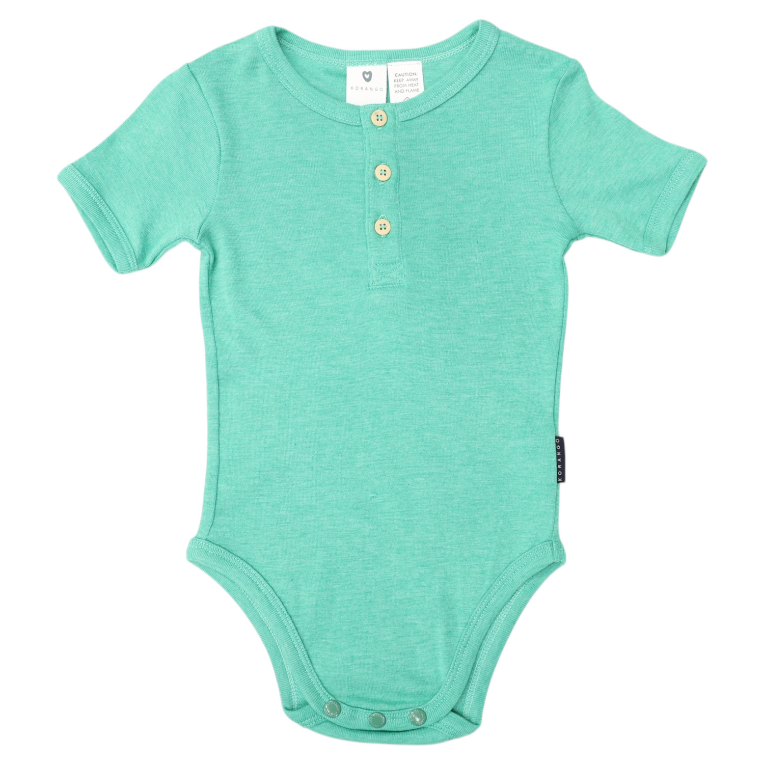 Cotton/Modal Henley Bodysuit Green