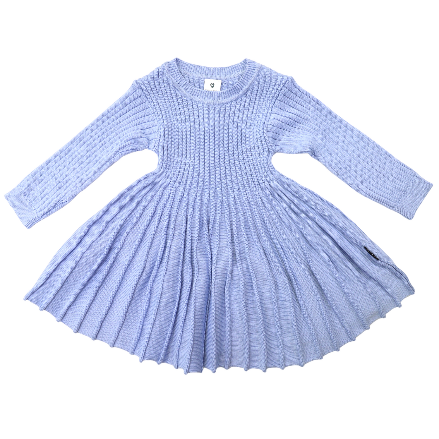 Rib Knit Swing Dress Blue Heron