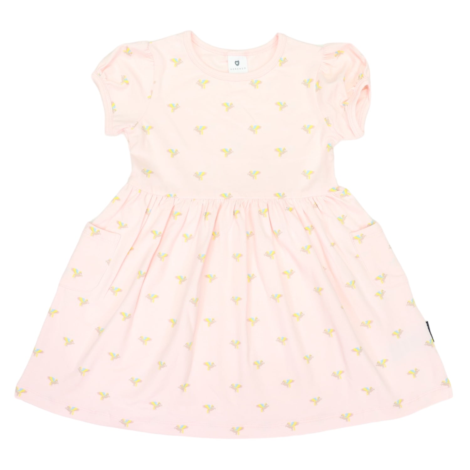 Unicorn Cotton Frill Dress Light Pink