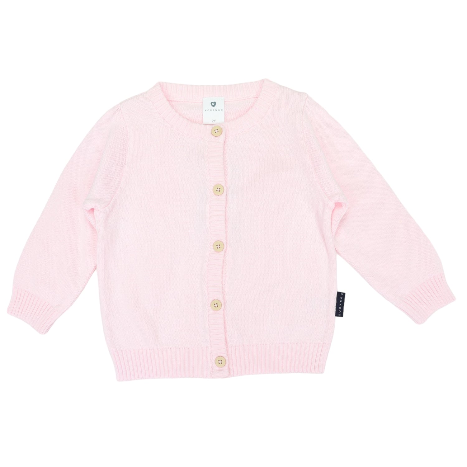 Cardigan with Korango Engraved Buttons Light Pink