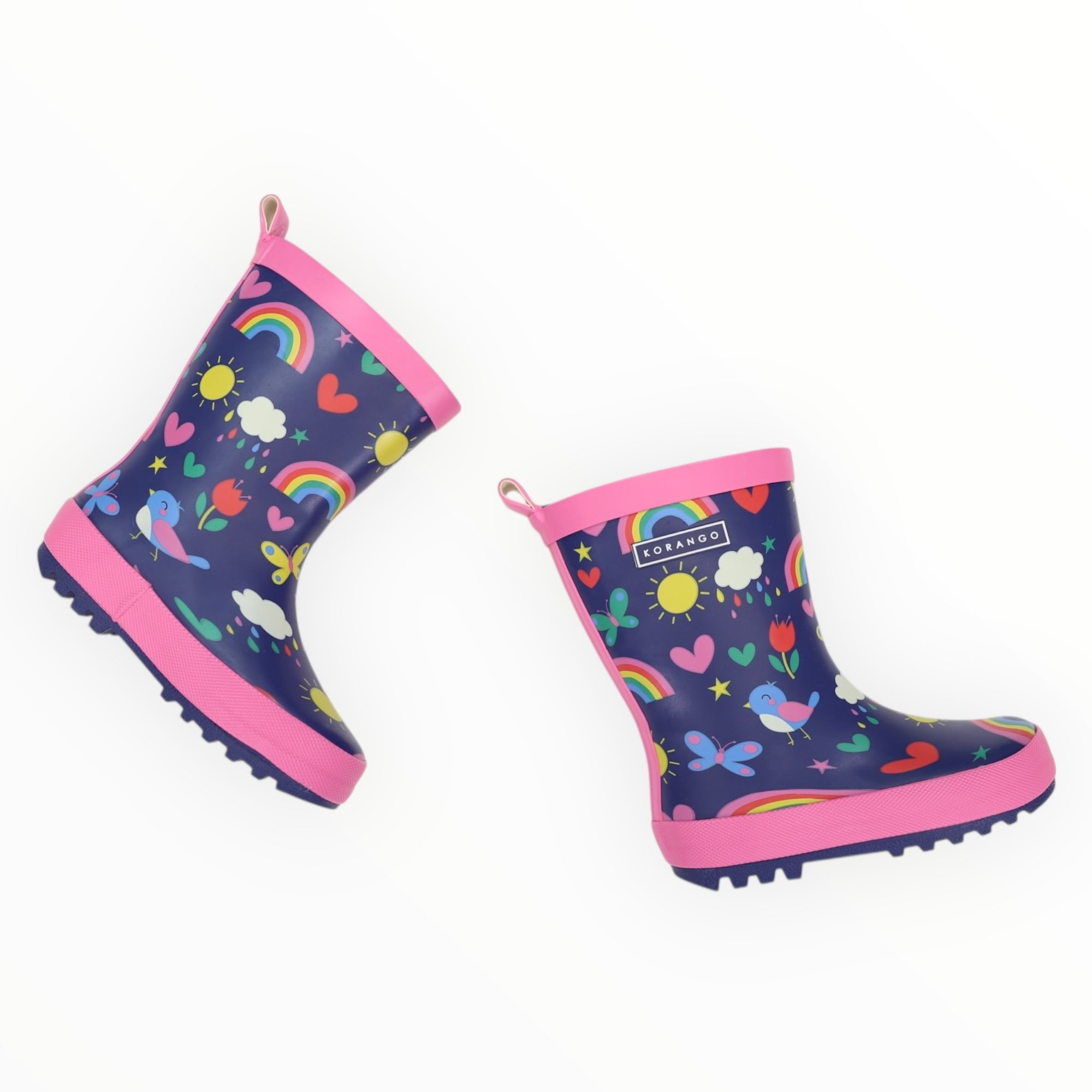 Spring Rainbow Gumboot Navy