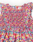 Bold Smocked Floral Dress Pink