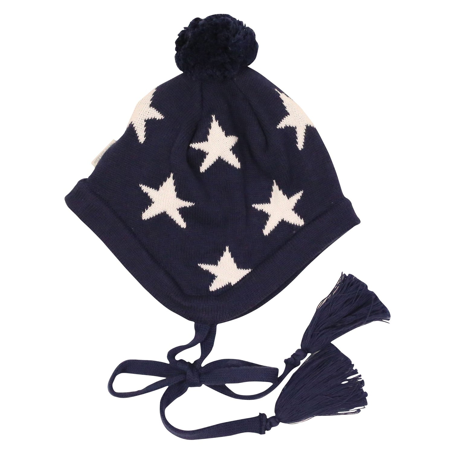 Stars Lined Knit Beanie Navy