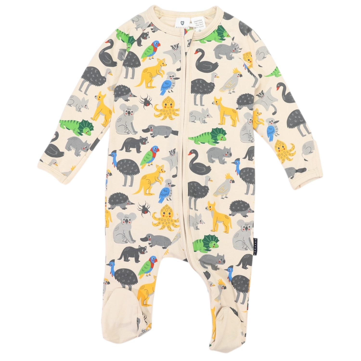 Australian Animal Zip Onesie Beige