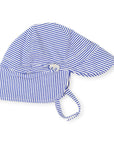 Cotton Legionnaires Sun Hat Deep Blue Stripe