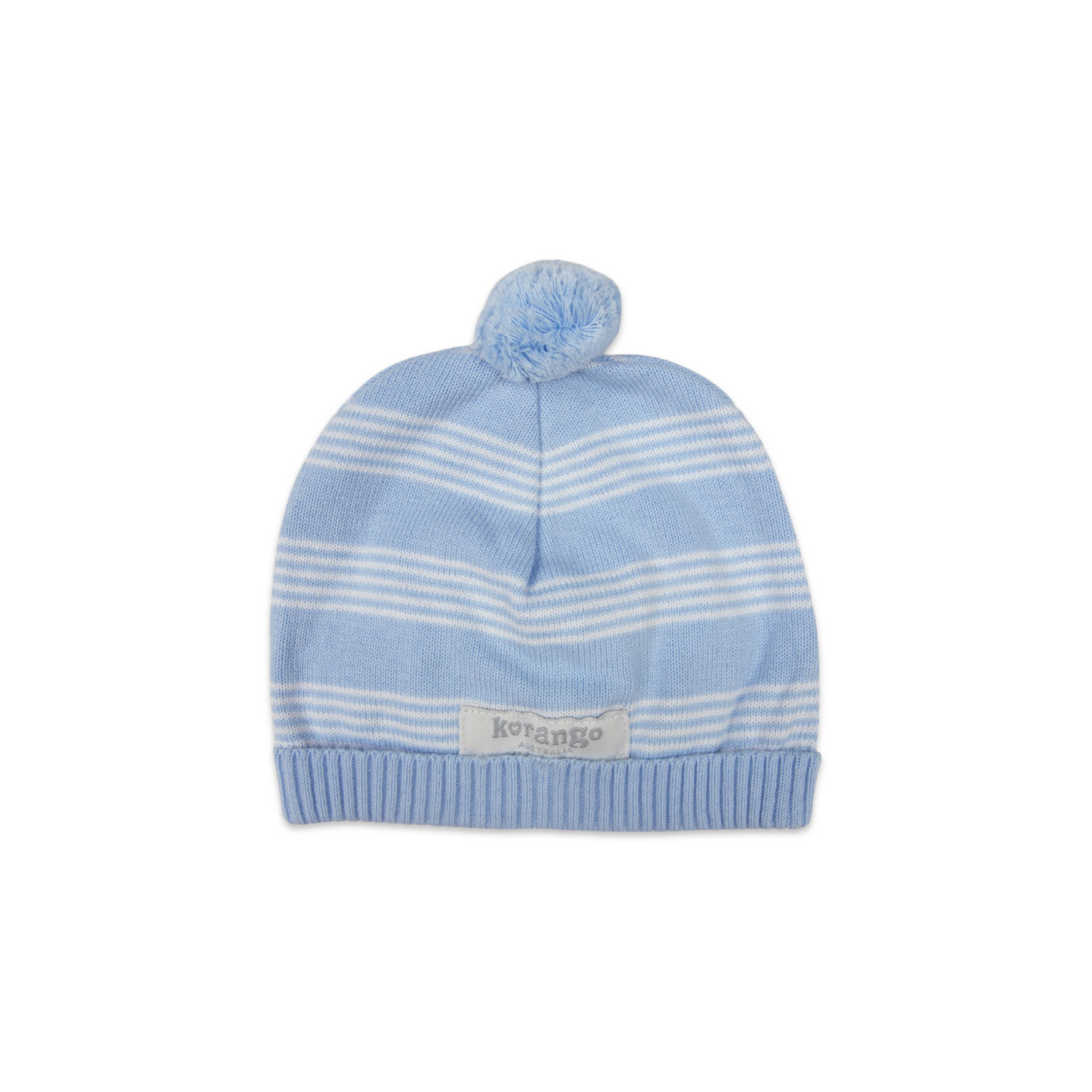Knit Beanie Thin Stripe Blue