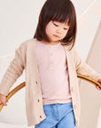 Cotton Modal Henley Top Dusty Pink