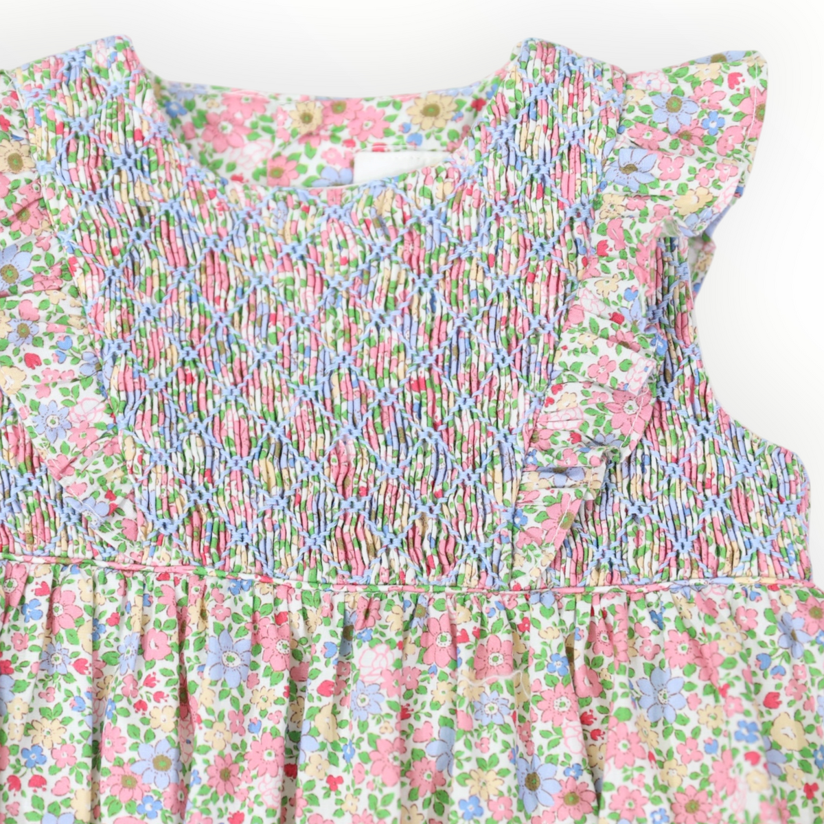 Smocked Floral Sunsuit