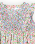 Smocked Floral Sunsuit