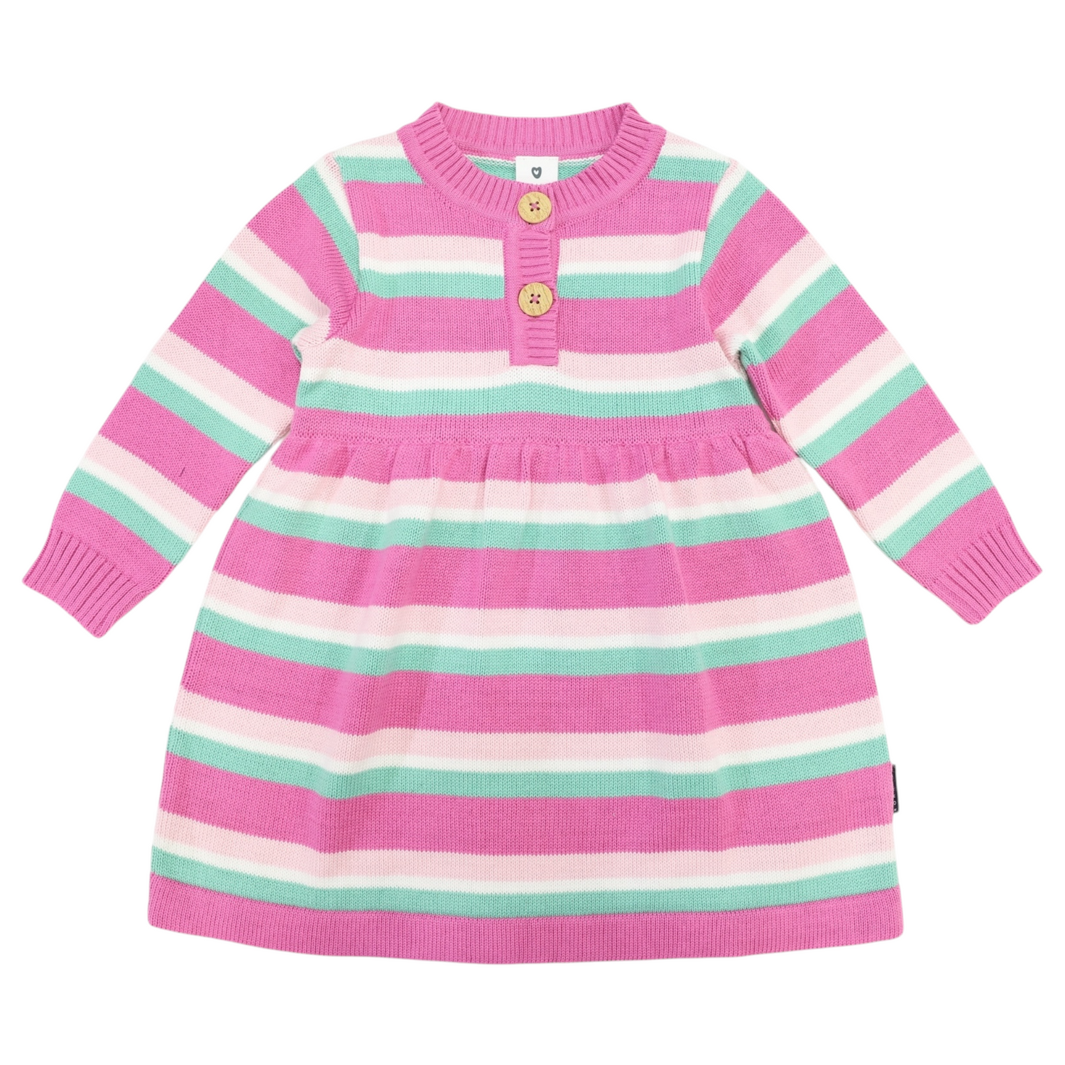 A-line Knit Dress Green