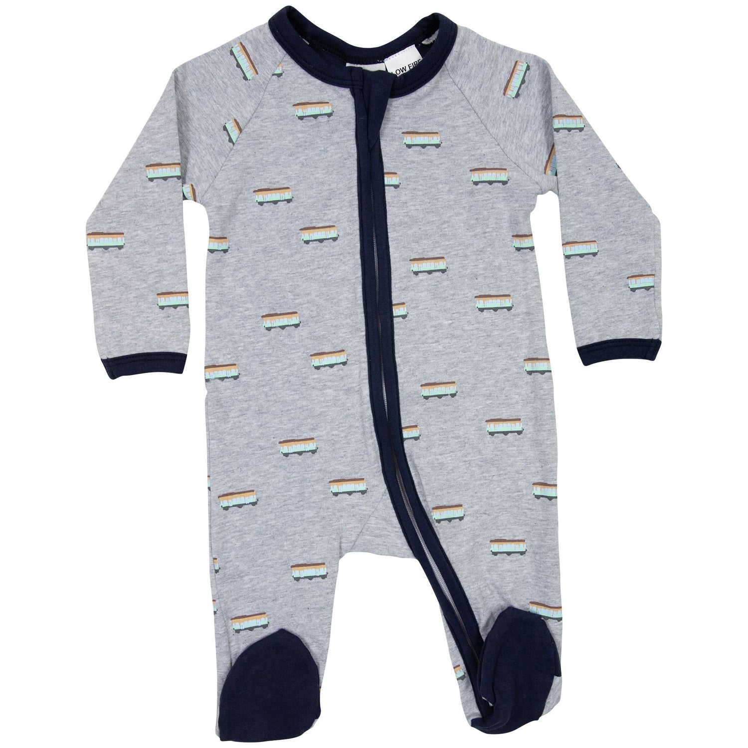 Tram Double Zip Romper Grey