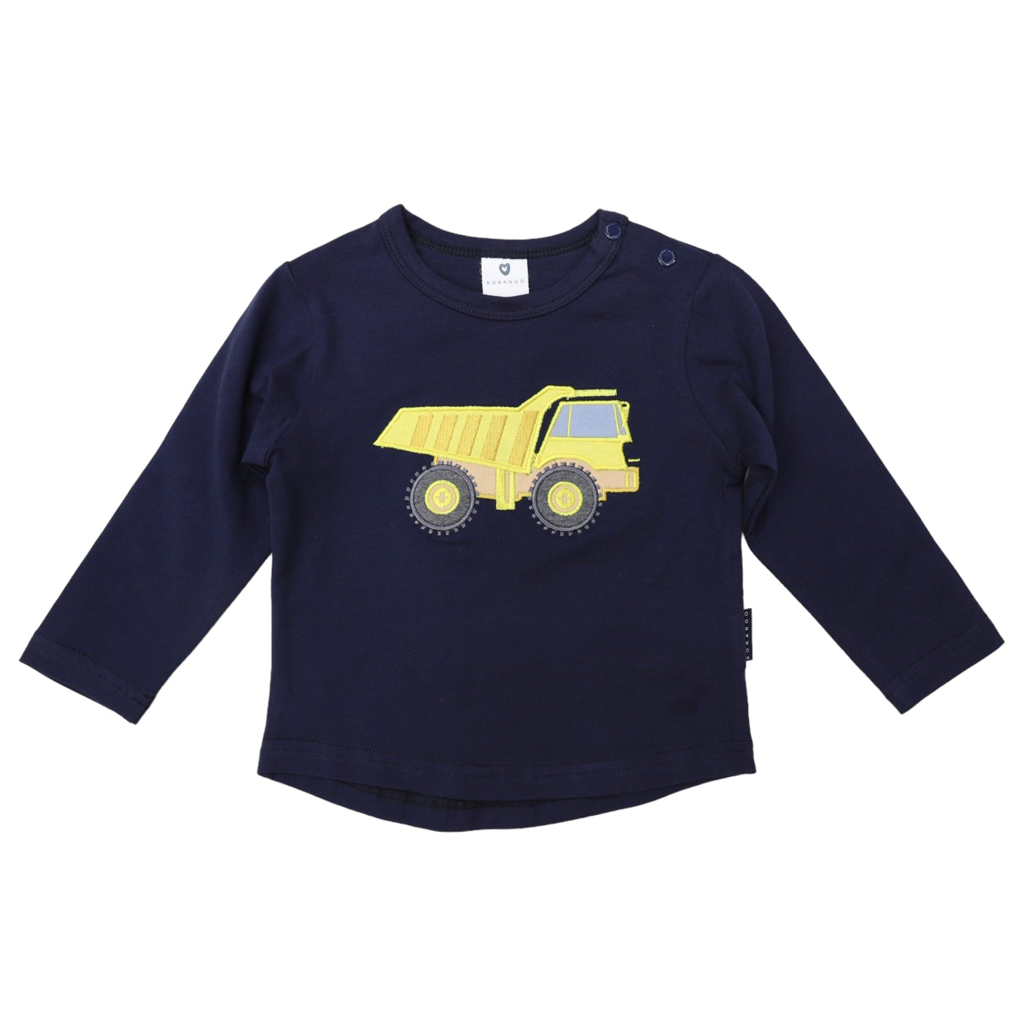 Long Sleeve Top with Truck Applique Navy