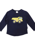 Long Sleeve Top with Truck Applique Navy