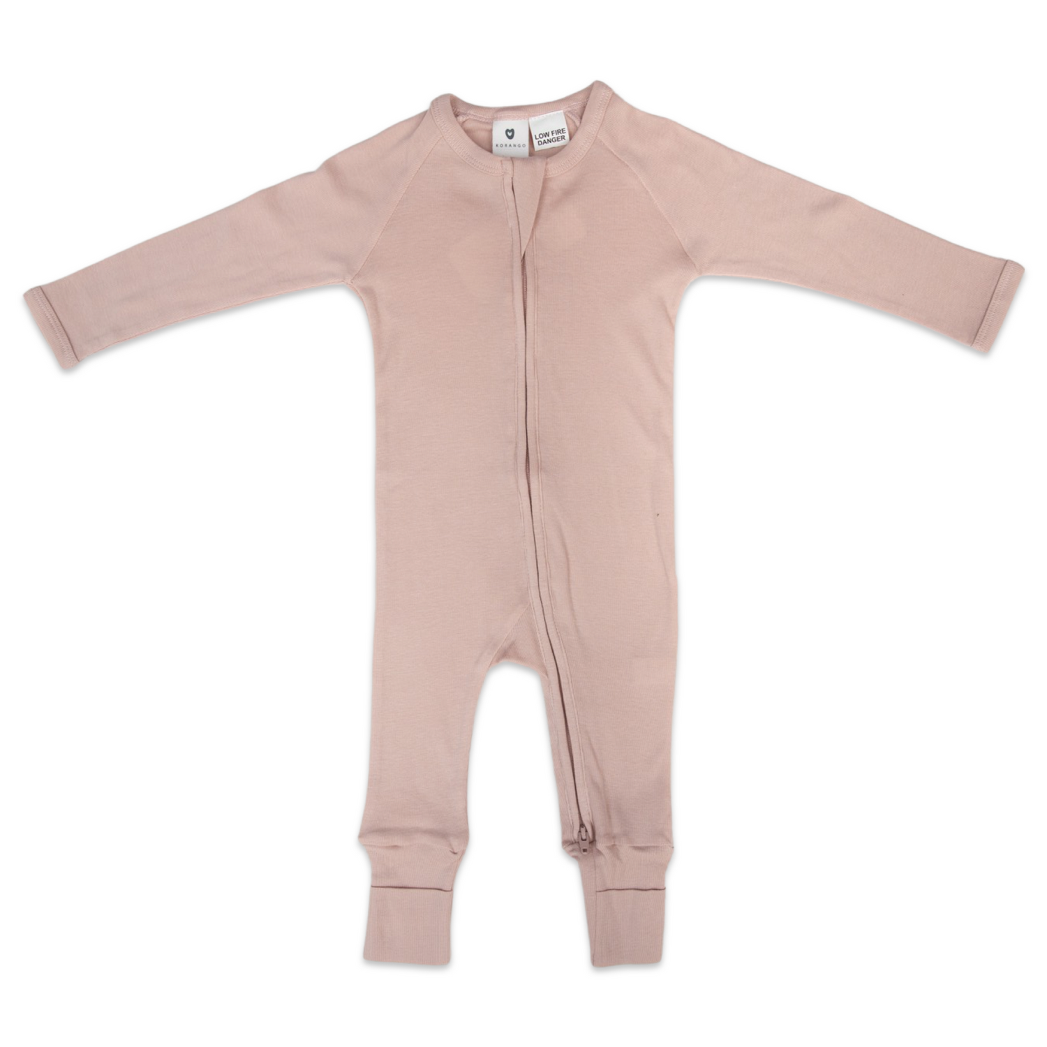Cotton Modal Zip Long Sleeve Onesie Pink
