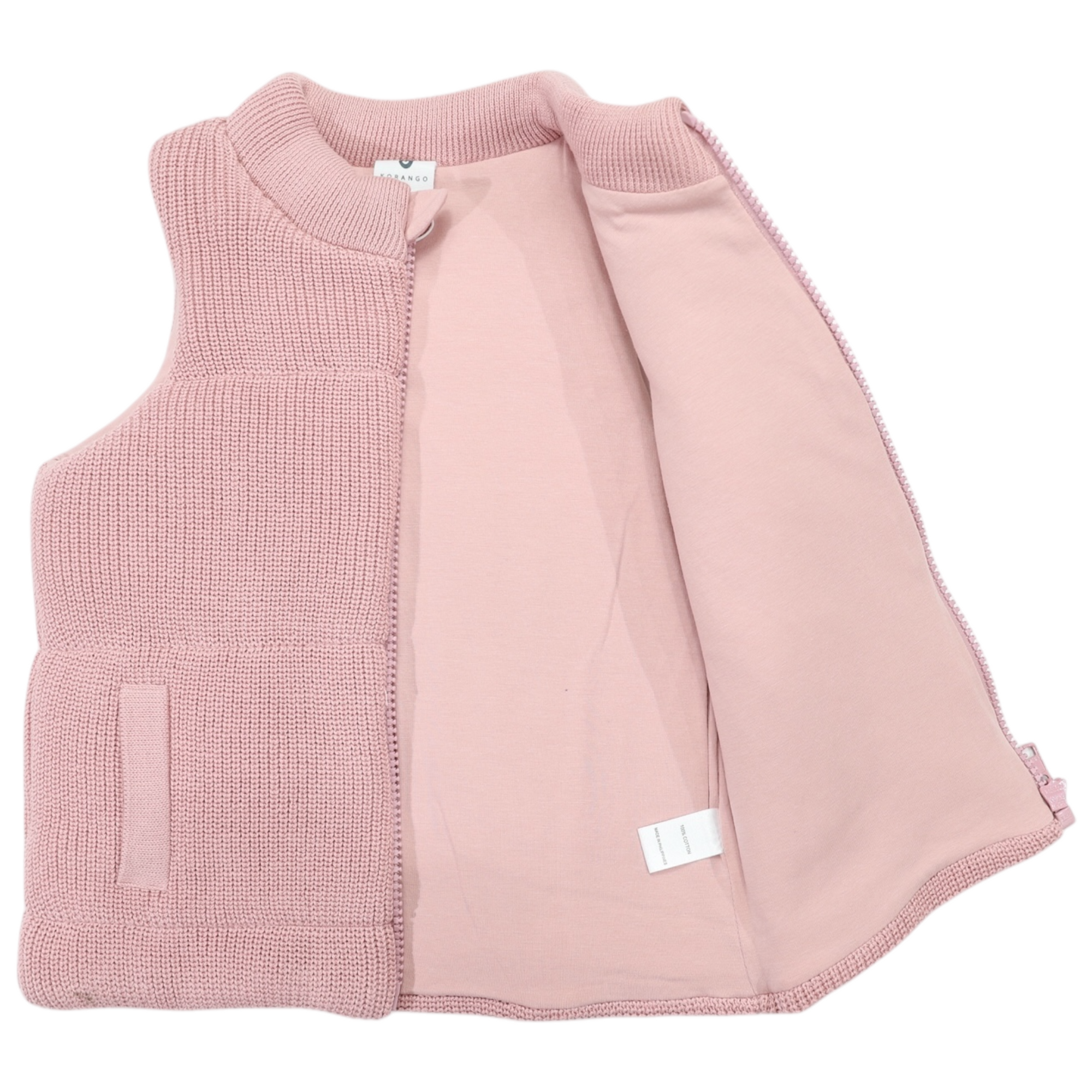 Lined Knit Vest Dusty Pink