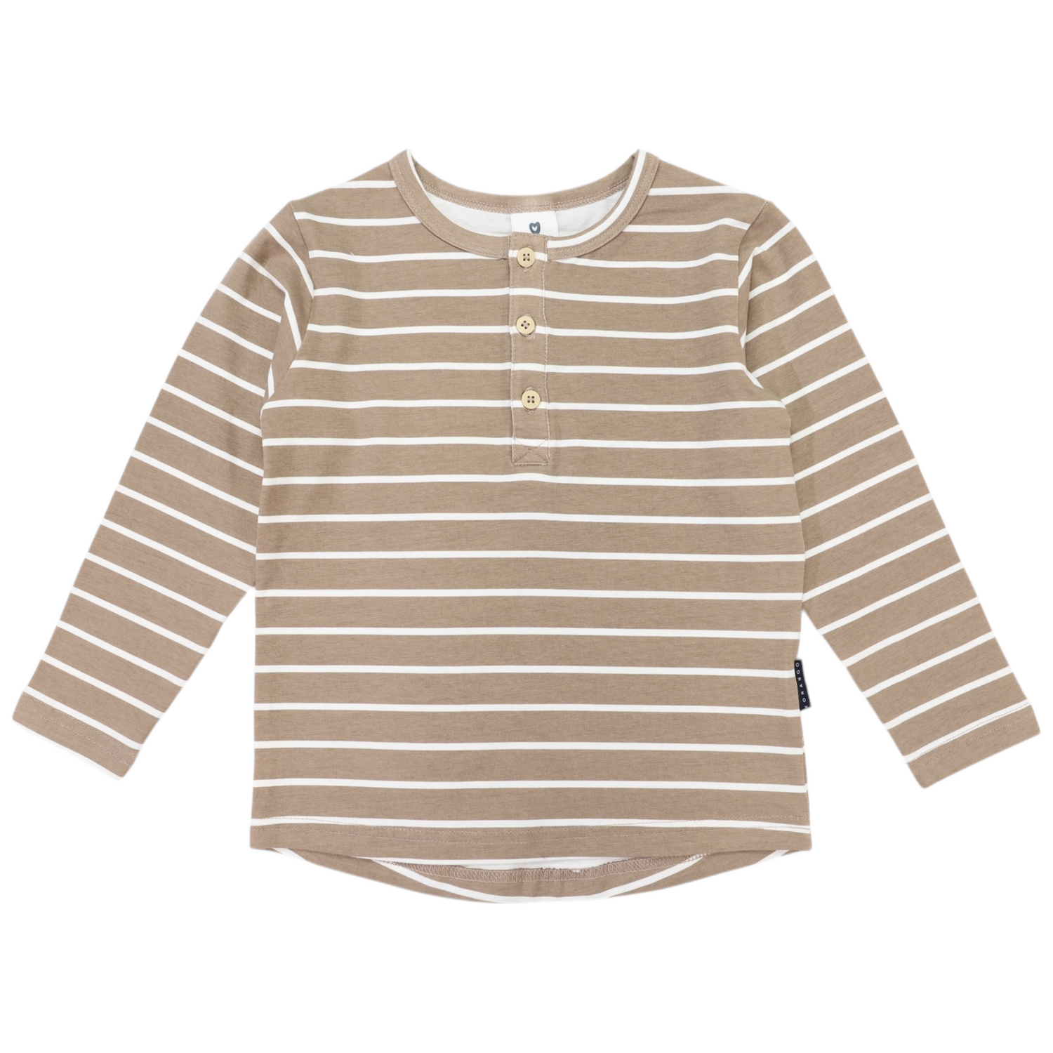 Striped Henley Tee Chestnut