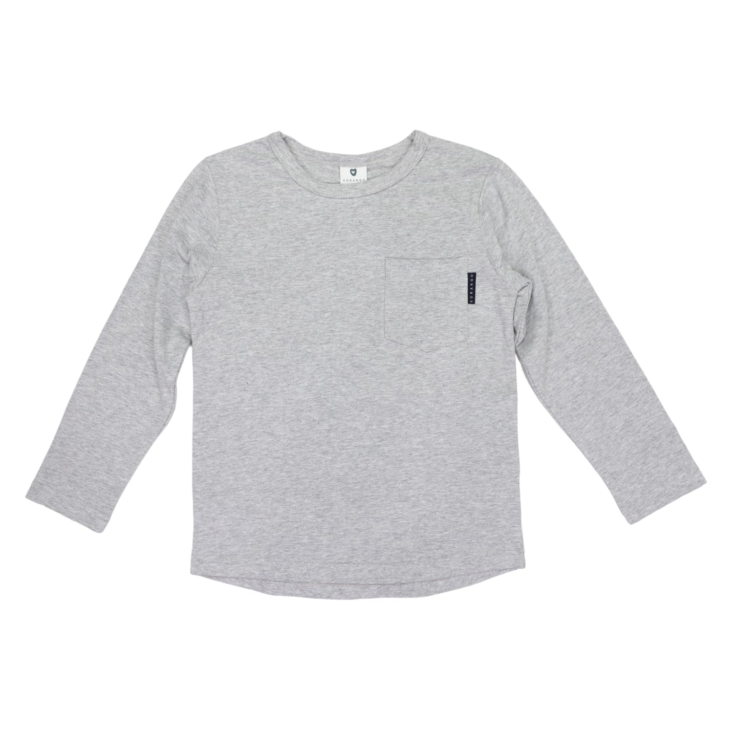 Cotton Pocket Long Sleeve Tee Grey Marle