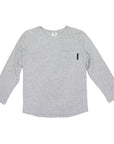 Cotton Pocket Long Sleeve Tee Grey Marle
