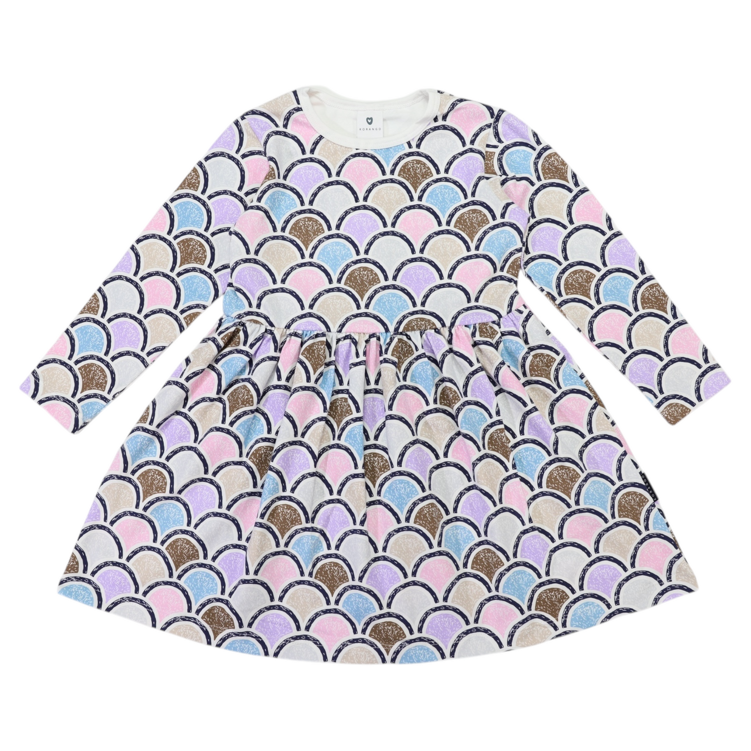 Cotton Arch Print Dress Blue