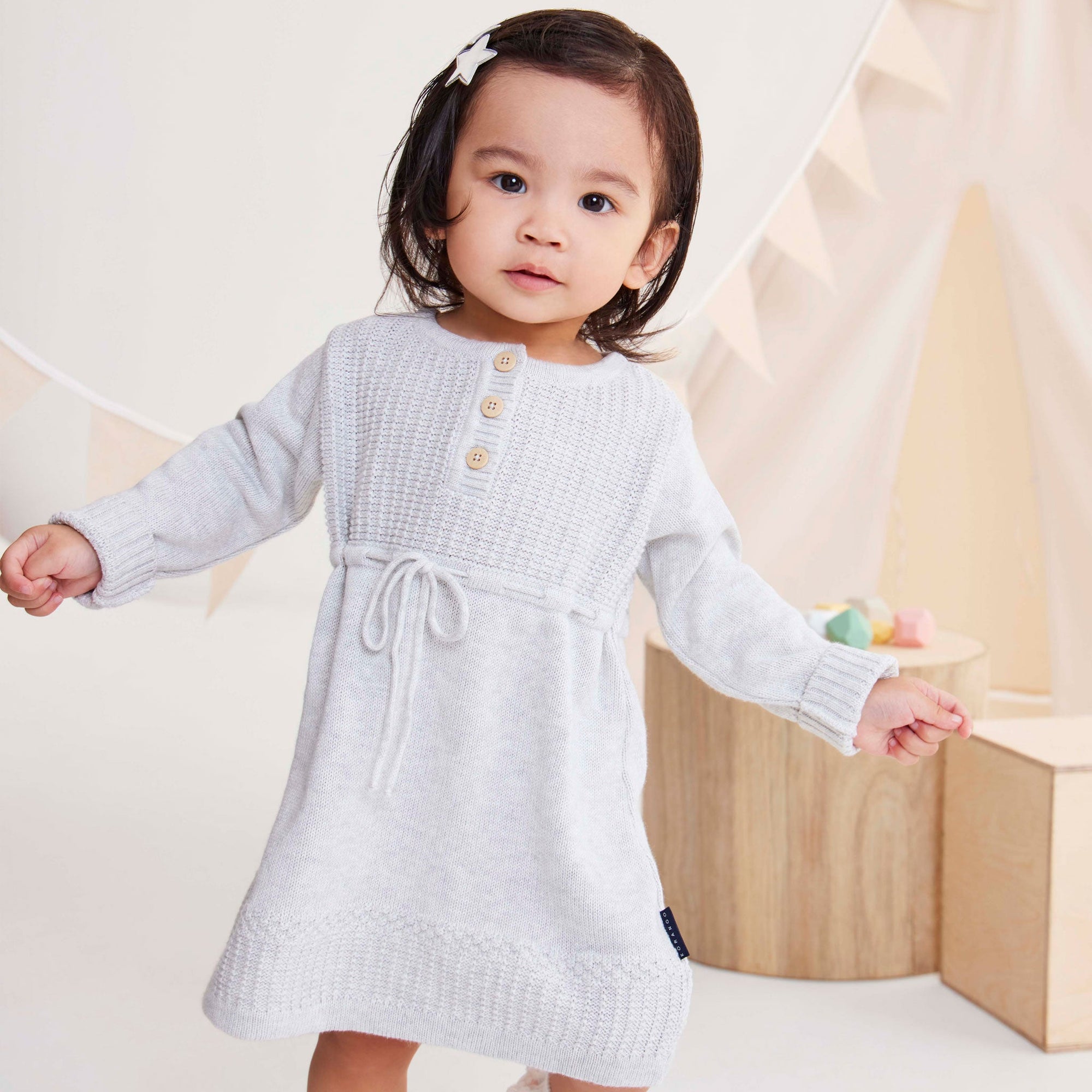 Knitted Dress Grey Marle Korango Knitted Dress Grey Marle Korango
