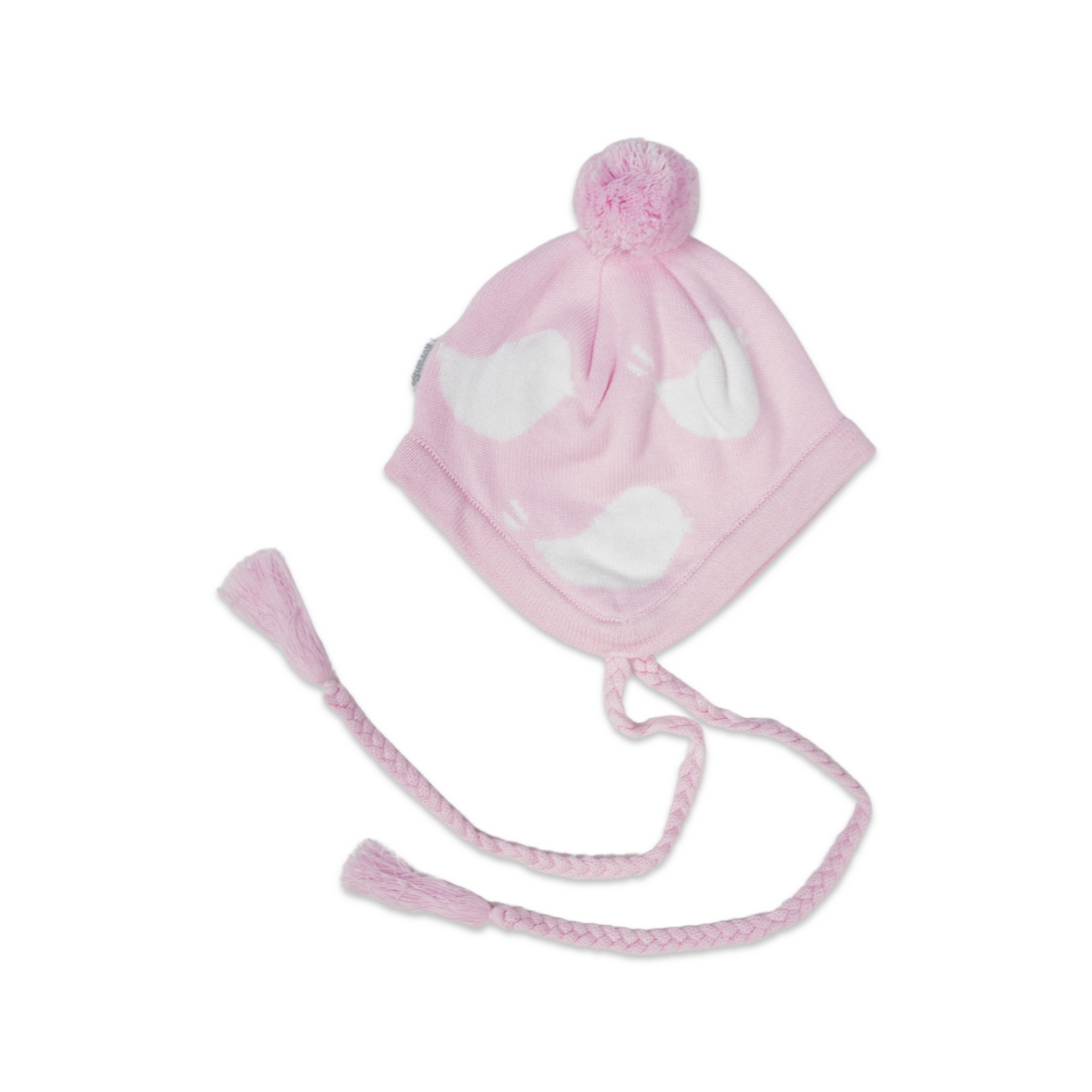 Baby Bird Lined Knit Beanie Pink