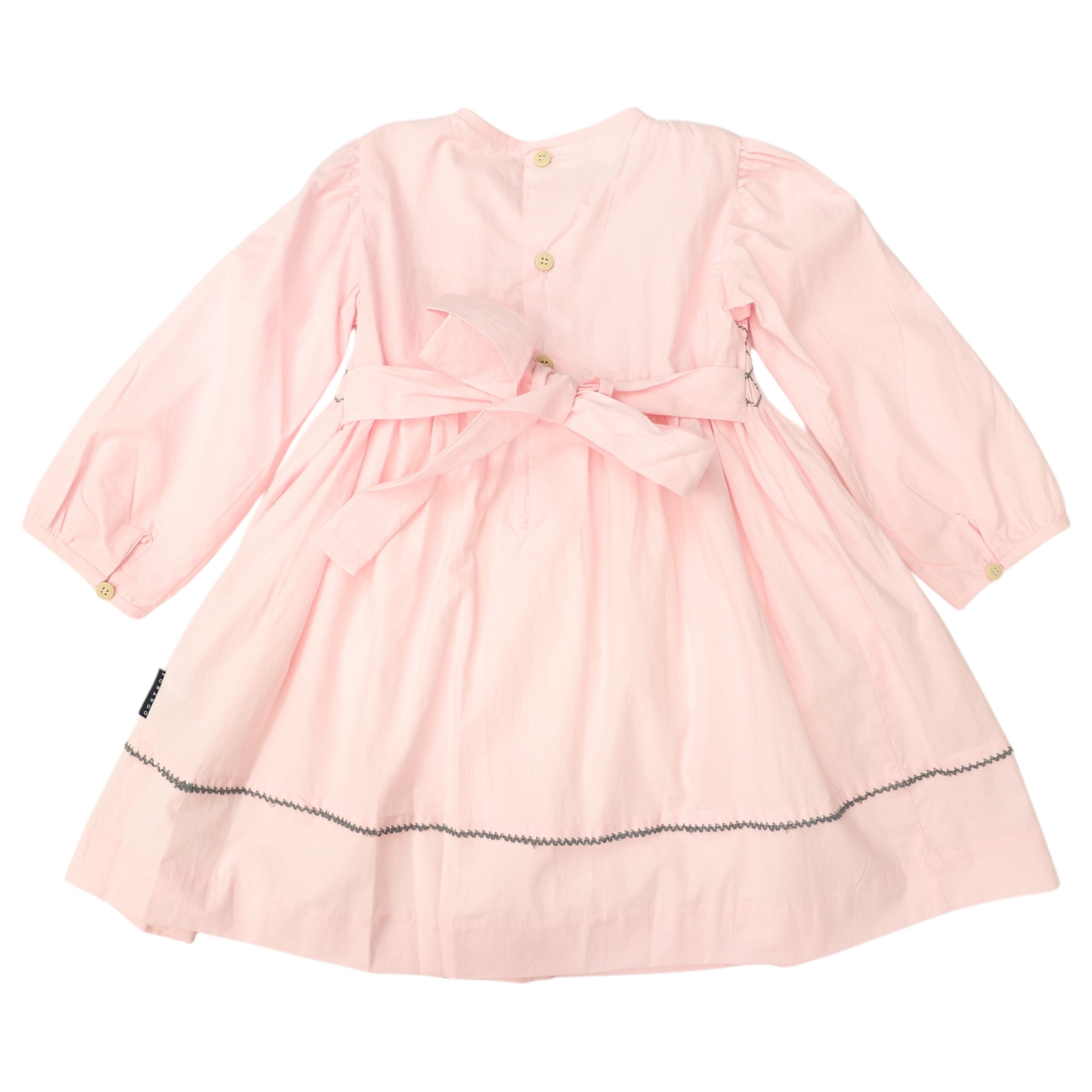 Long Sleeve Smocked Dress Pink