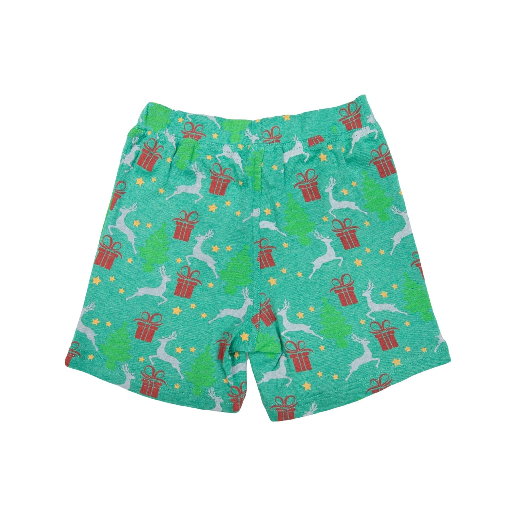 Pyjamas Cotton Modal Xmas Short Sleeve Top &amp; Short Green