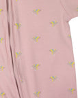 Unicorn Zip Short Sleeve Romper Dusty Pink