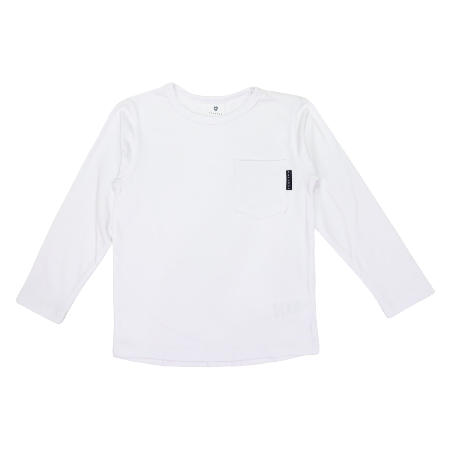 Cotton Pocket Long Sleeve Tee White