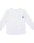 Cotton Pocket Long Sleeve Tee White