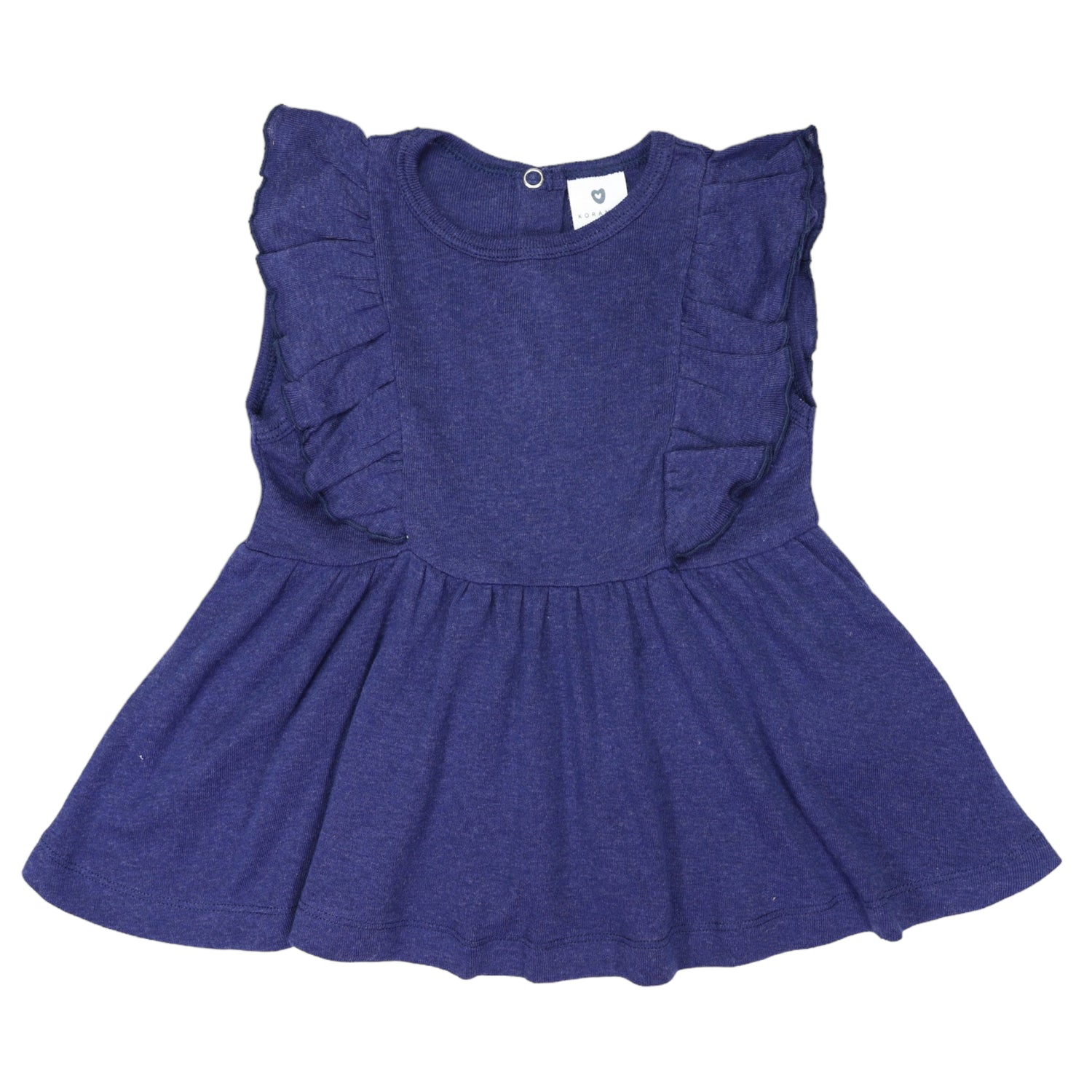 Cotton Modal Frill Blouse Navy