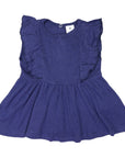 Cotton Modal Frill Blouse Navy