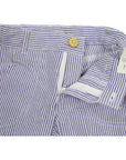 Striped Cotton Twill Pants Navy