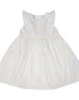 Springtime Frill Woven Dress White
